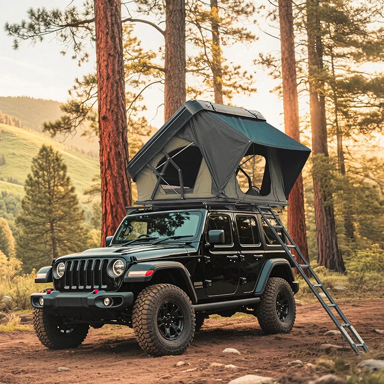 

San Hima 4 Person Clamshell Hard Shell Roof Top Tent ABS Hard Shell Car Roof Tent OEM Four Seasons Universal Mobile Home