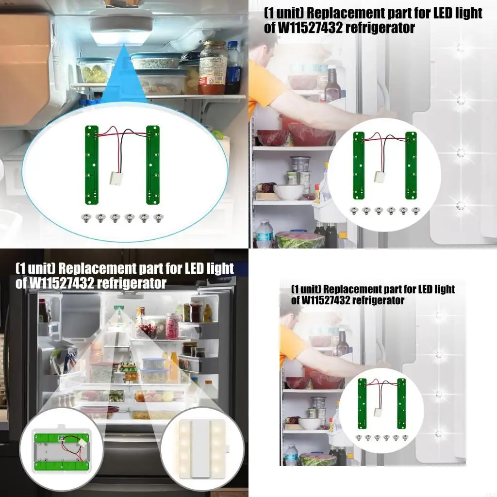F92F Refrigerator LED Light Replacement Board For Models W11527432 W11387579 W11333374 W11042554 Basic Screw Mount Assembly