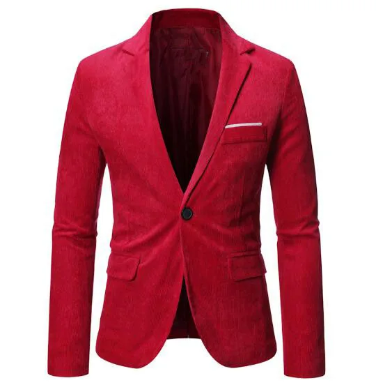 New  Men's Solid color Long Sleeve Groom Suits Blazer Single Breasted Male Cotton Blend  Blazers Formal Coat ABB326