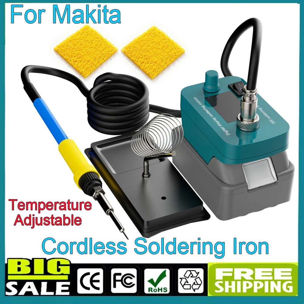 

60W Electric Wireless Soldering Iron Set For Makita 18V Battery Temperature Adjustable Solder Station Portable Heat Repair Tools