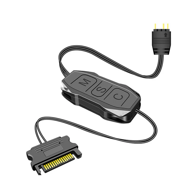 

Горячий контроллер ARGB 5 В 3-контактный для SATA Блок питания Мини-RGB-контроллер 3-контактный концентратор для корпуса процессора компьютера Крутой вентилятор Светодиодный светильник Радиатор