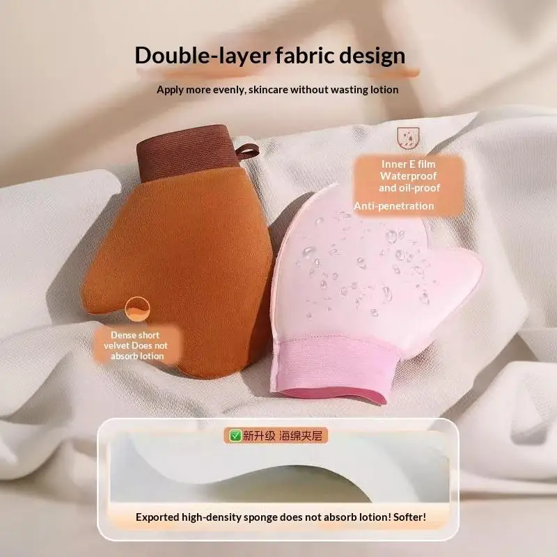 Körperlotion-Handschuh Selbstbräunungs-Handschuh Doppelseitig Verhindert Klebrige Hände Applikator Schnelltrocknender Beflockungs-Handschuh Make-up-Applikator – Detail 9