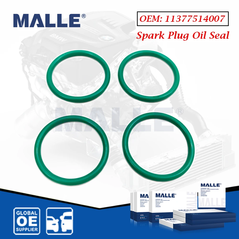 Spark Plug Oil Seal For BMW E81 E87 E46 E90 E91 E83 E85 N42 N46 Engine Car Accessories 4 Pcs O-Ring Gasket Seal 11377514007 Auto