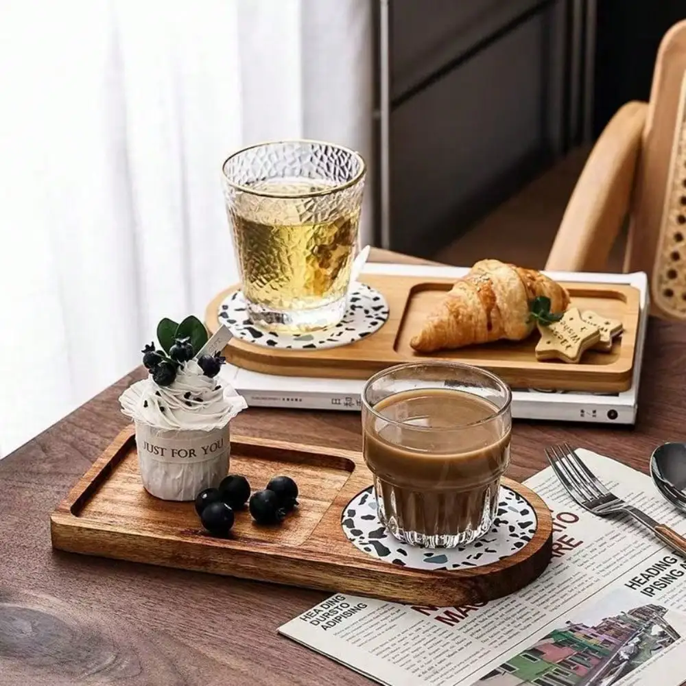 1pc 10.8inWood Tray Simple Design Service Tray Saucer Tray Kitchen Tray Perfect For Perfume, Fruit, Dried Fruit, Bread Cake, Dessert, Coffee Cup, Tea Cup, Drink Cup, Food Tray Wooden Food Tray Can Also Be Used For Home Decoration, Party Camping Party