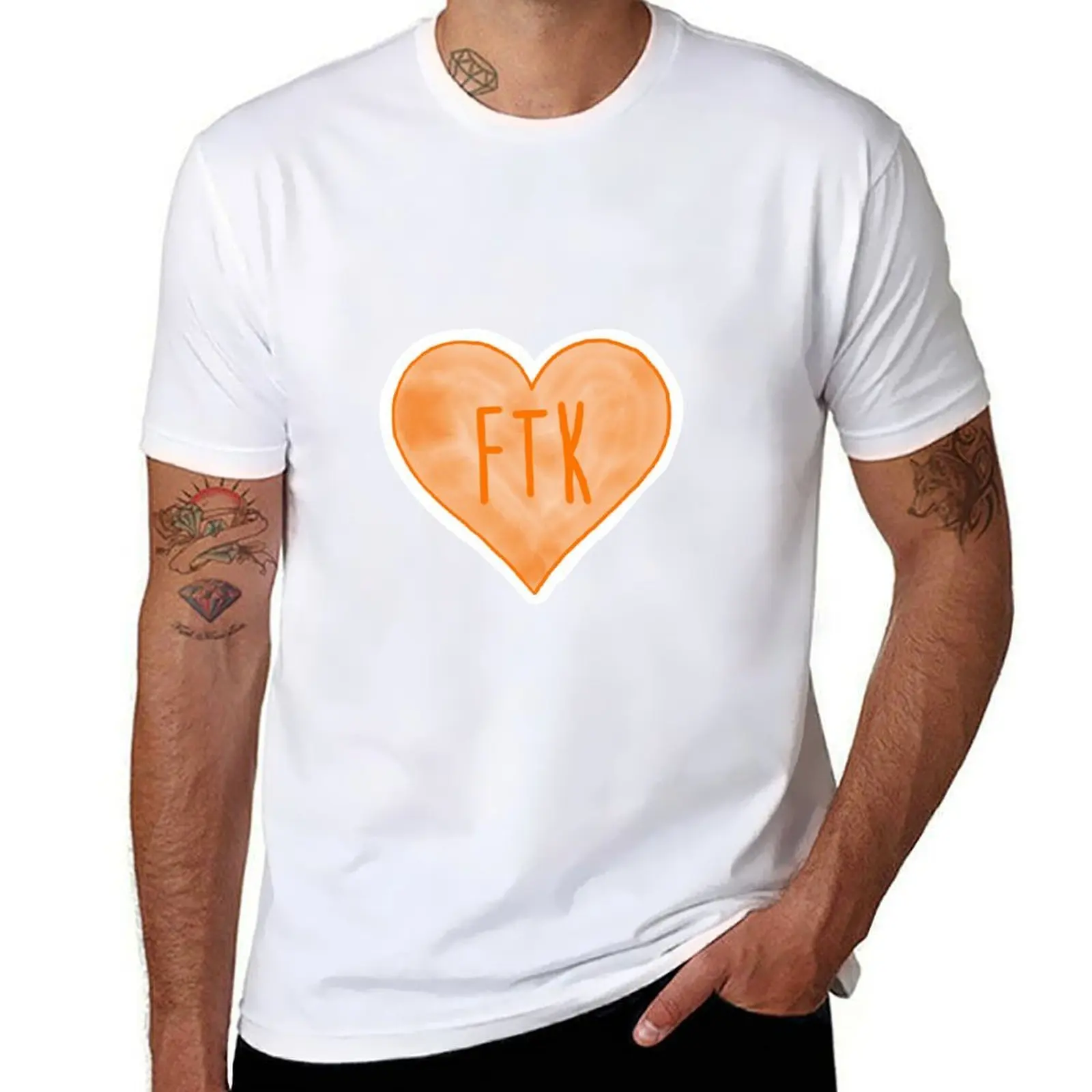 

FTK Heart T-Shirt t shirt men 100% cotton luxury brand man t shirts graphic man t shirt heavy cotton T-Shirt