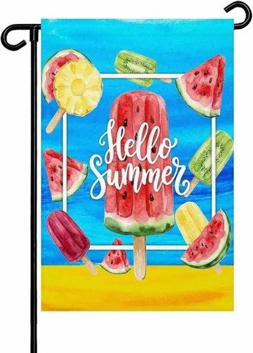 Pink Watermelon Garden Flag Double Side, Summer Botanical Watercolor, 12x 18 XXQ