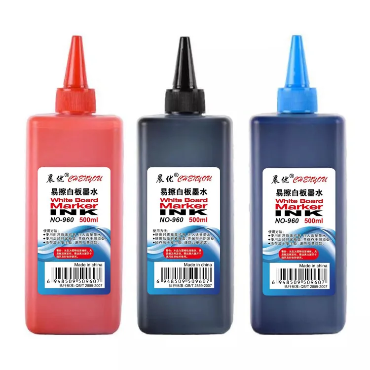 500ml Whiteboard Marker Pen Ink Supplement Water-based Erasable Environmentally Friendly Filling Solution Black Red  Blue image 3