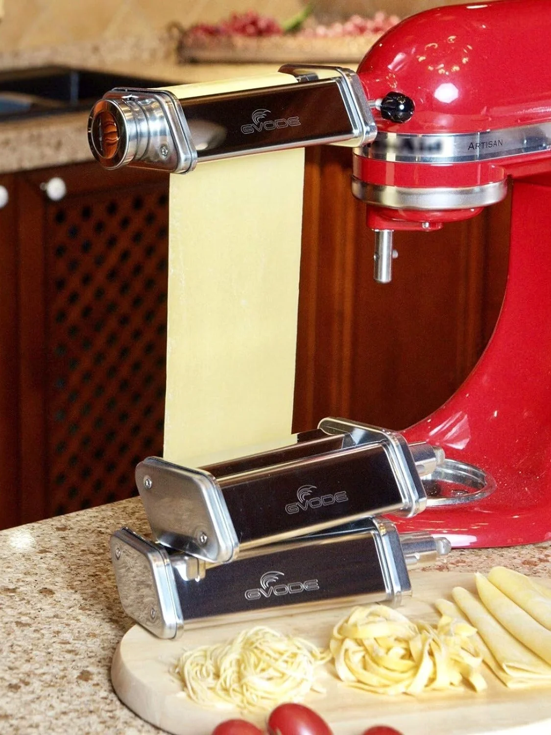 Accesorio de Pasta para KitchenAid, mezclador de pie, incluye rodillo de hoja de Pasta, cortador de espagueti y cortador de Fettuccine, fabricante de Pasta