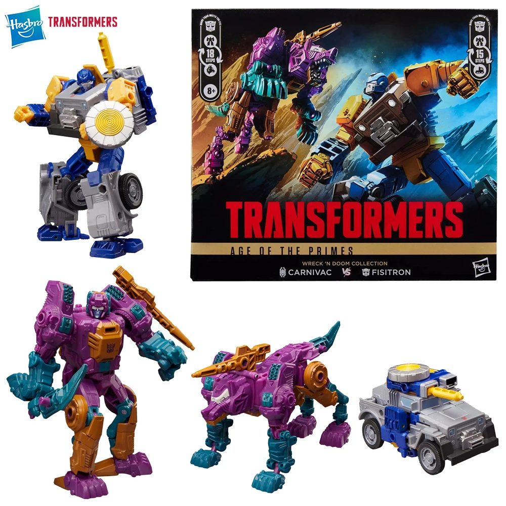 

[В НАЛИЧИИ] Hasbro Transformers Age of the Primes Wreck'n Doom Коллекция Carnivac & Fisitron 2-PACK Фигурка Игрушки