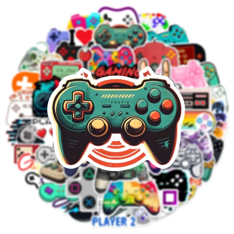 Pegatinas de dibujos animados Vintage para Gamepad, pegatinas de grafiti para juegos, teléfono, portátil, guitarra, casco, equipaje de viaje,