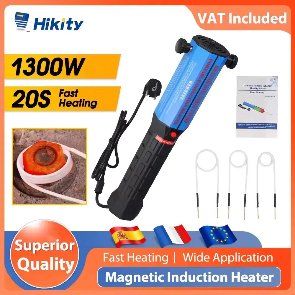Kit Riscaldatore a Induzione Hikity 1300W, Strumento per Rimozione Bulloni, Macchina di Riscaldamento a Induzione Senza Fiamma per Auto