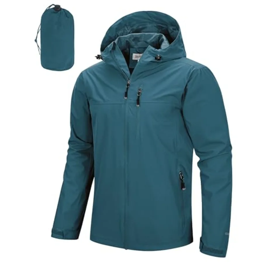 

33, 000Feet Men's Packable Rain Jacket Lightweight Rain Shell Jacket with Hood Waterproof Raincoat for Cycling