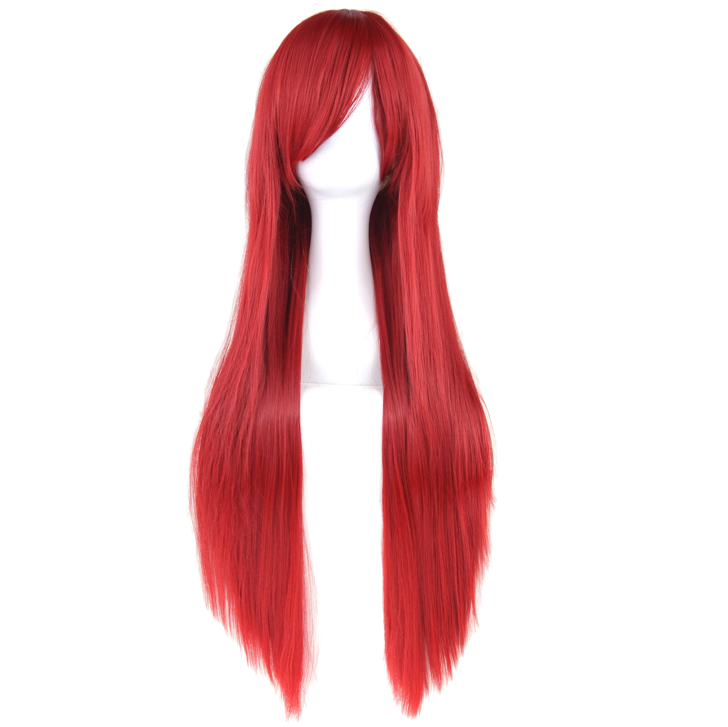 Synthetic Hair Red Straight Long Wig for Anime Cosplay Rias Gremory Halloween Costume Hair Erza Scarlet Wig with Bangs image 6