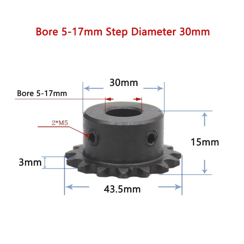 1pc 20T 04C Chain Gear 45# Steel 20 Teeth Industrial Drive Sprocket Wheel Bore 5 6 6.35 8 10 12 12.7 14 15 16 17 18 19 20mm