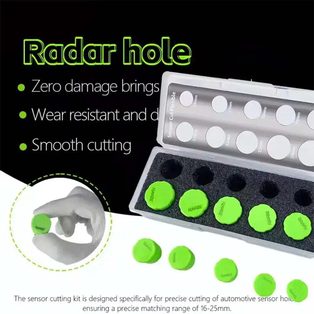 

Набор виниловых трафаретов для автомобильного радара-круглая ручка, инструменты для точного вырезания шаблонов 16-25 мм для упаковки автомобильной пленки, автомобильные аксессуары K2L4