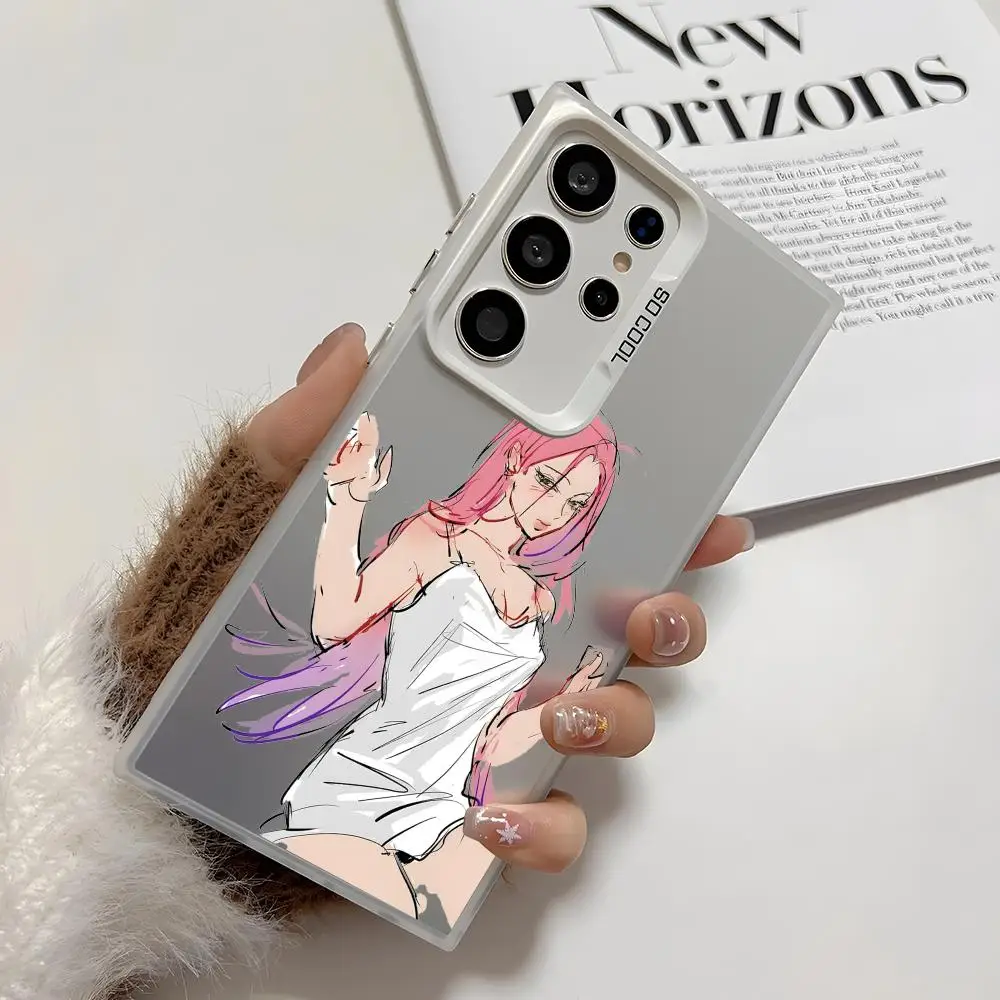 アニメA-エイリアンステージスマホケース サムスン Galaxy S25 Edge S24 S23 S22 S21 S20 Ultra用 シリコン製 カラフルシルバー スマホケース