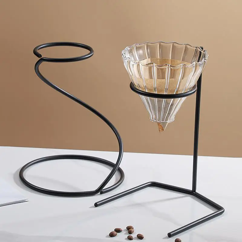 Coffee Dripper Stand Coffee Pour Over Stand Metal Drip Filter Cup Rack Stand Minimalist Filter Holder Dripping Water Hand Drip