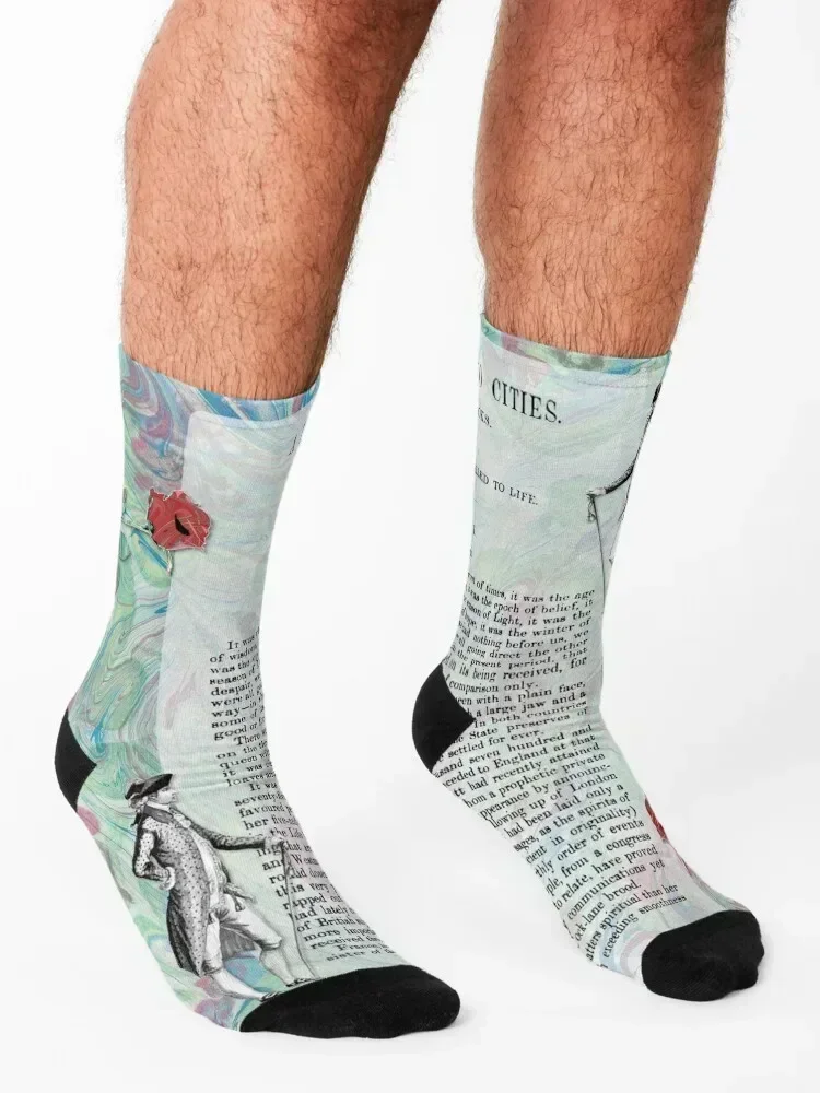 First Edition: Charles Dickens A Tale of Two Cities Socks man christmass gift set winter Man Socks Women's