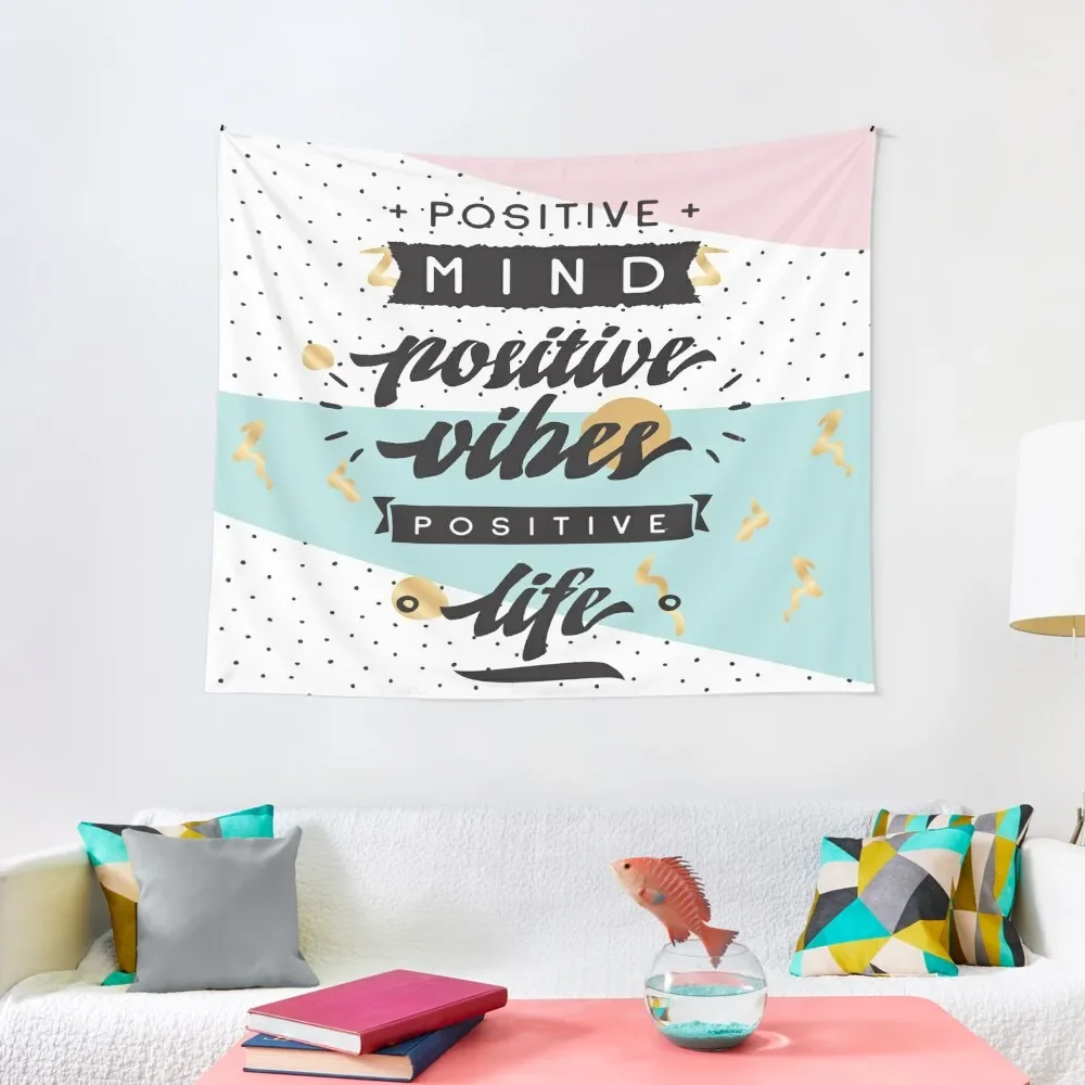 Positive Mind Positive Vibes Positive Life Tapestry Wall Hangings Decoration House Decoration Tapestry