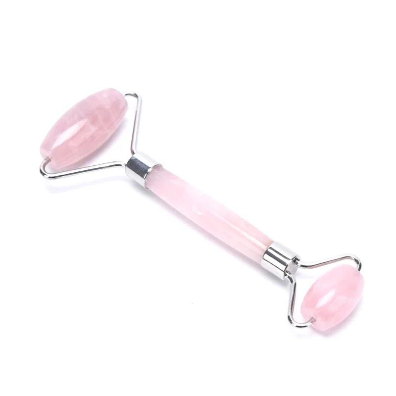 

Roller Facial Massage Rose Stone Natural Stone Crystal Slimming Lift Facial Massage Relax Beauty Slimming Shave Double Head Tool