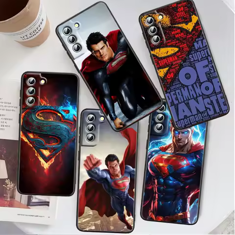 S-Supermans Cool Fashion For Samsung Galaxy S24 S23 S22 S21 S20 FE S10 S10E Plus Ultra Pro Lite 5G Black TPU Phone Case