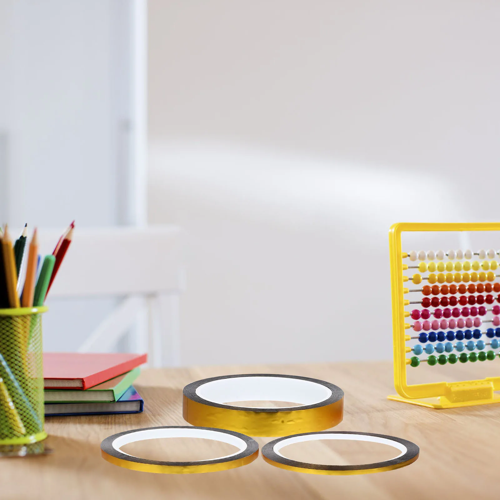 

3 Rolls Gold Foil Paper Masking Tape Set DIY Craft Scrapbooking Tape for Journals Planners Decoration Self-Adhesive DIY Tapes