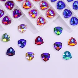 Fat Triangle Flat Bottom Hand Sewing Diamond Fat Triangle AB Glass Flat Button Water Diamond Jewelry Accessories DIY Clothing