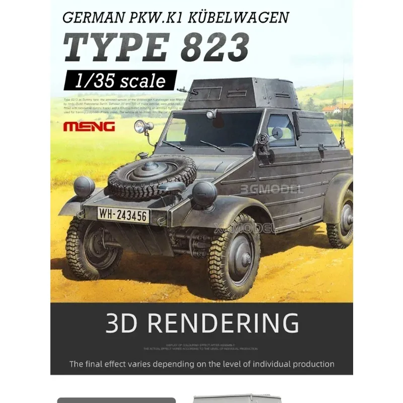 

Plastic Model car Toy ornament MENG plastic assembly model kit VS017 German Pkw. K1 Kübelwagen Type -823 1/35