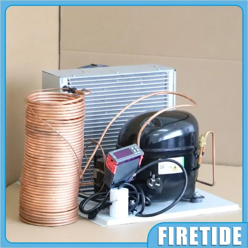 30W Micro Refrigeration Compressor Set, 220V Small Chiller Circulating Water Cooling System, DIY Custom Cooling Unit with Wave