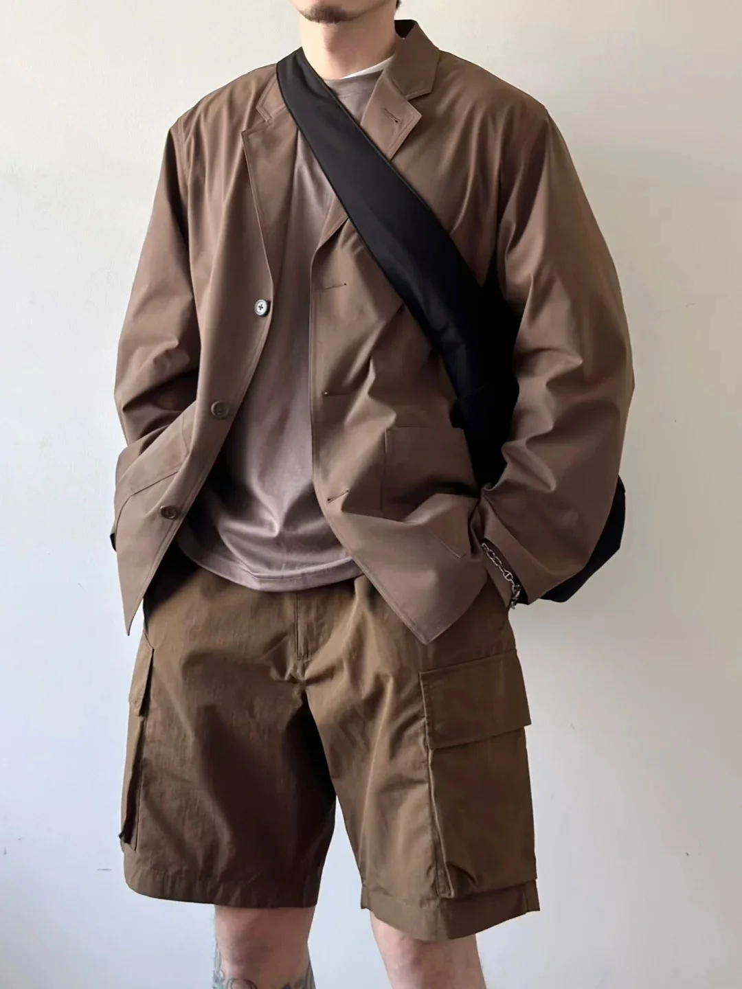 

Loose Men's Summer Sport orts with Big kets Faion Workwear Five-Point Pants Casual Straight Leg Zipper mid Waist
