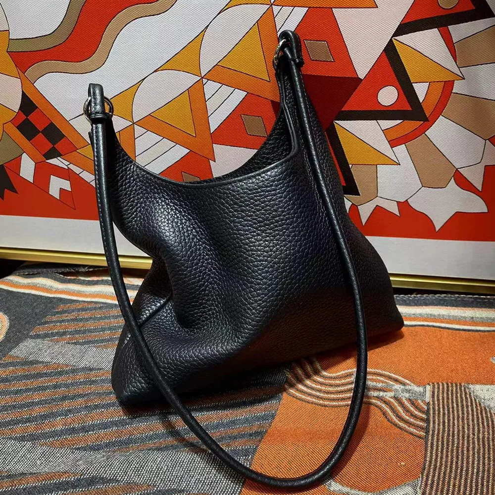 

TopGrainTrove First Layer Cowhide Women Bucket Purse And Handbags