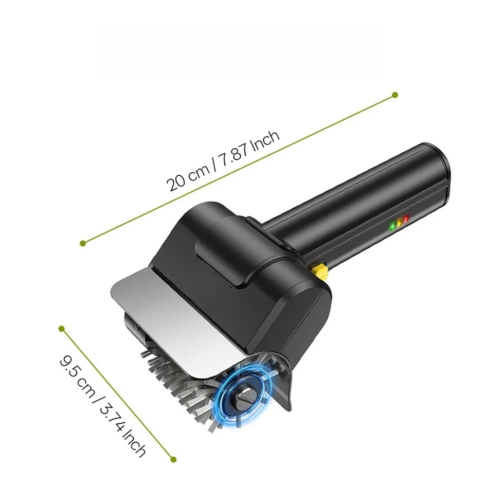 USB Rechargeable Electric Grill Brush Featuring 304 Stainless Steel Bristles and Ergonomic Rolling Head Design