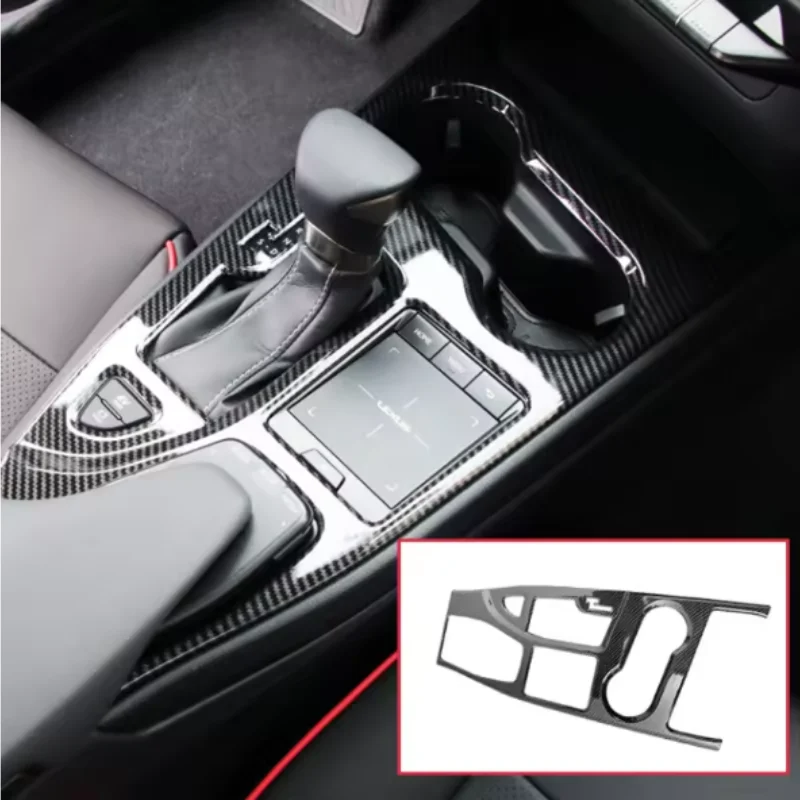 

X Center Control Shift Gear Panel Water Cup Frame Decoration Cover Trim For Lexus UX 200 250H 2018-2022 Carbon Fiber Accessories