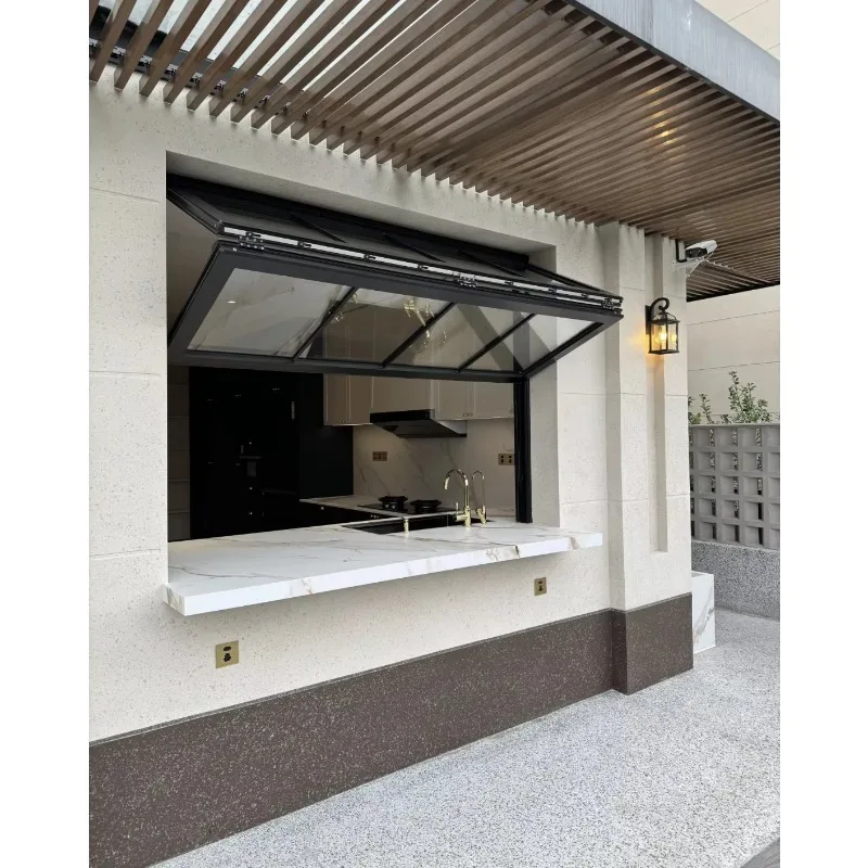

Modern Outdoor Vertical Folding Window Removable Rhombus Mesh Insect Resistant Window for Kitchen