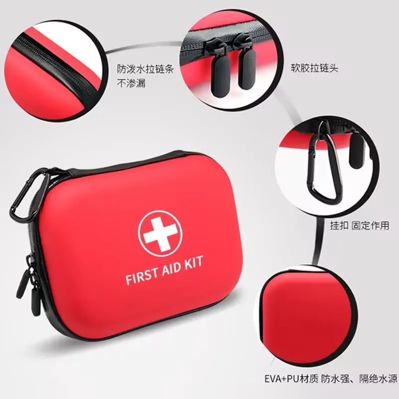 Portable Home First Aid Kit School Emergency Epidemic Prevention PU Waterproof First Aid Kit Car EVA Hard Shell Storage Kit