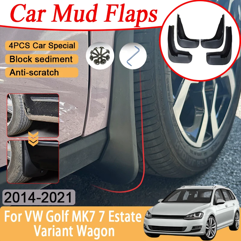 4x Mudguards For Volkswagen VW Golf MK7 Accessories 7 Estate Variant Wagon 2014~2021 AU MudFlap Splash Guards Front Wheel Fender