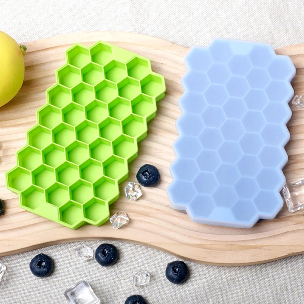 37 شبكة صينية مكعبات الثلج مع غطاء قالب من السيليكون العسل لتقوم بها بنفسك صانع الثلج الغذاء الصف سهلة إزالة قالب الثلج أدوات المطبخ الحلوى البار #6