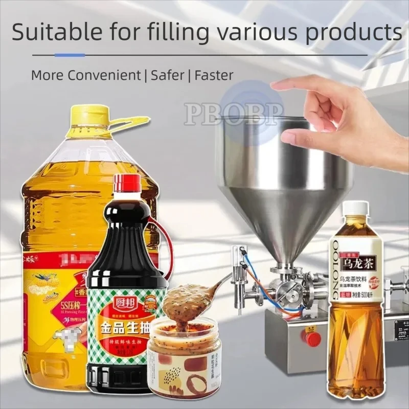 Máquina Automática Neumática de Alta Precisión para Helados, Gelato y Bebidas, de Plástico/Vidrio, con Certificación CE, para Miel, Crema y Productos Químicos