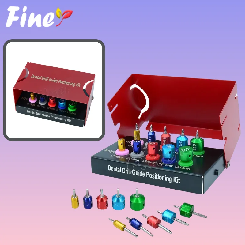 

Finer Dental Drill Guide Positioning Kit 10pcs Dental Implant Drill Burs Kit for Dental Implantation Dentistry Tool