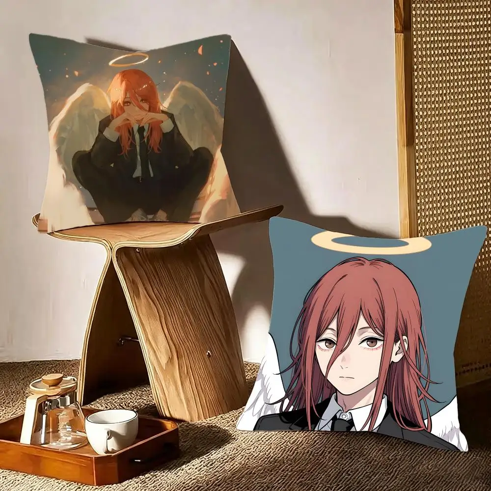 Cute character Jiburiru The Devil Angel Djibril Cushion Cover Crystal velvet sofa Aesthetic room decor Car seat back cushion