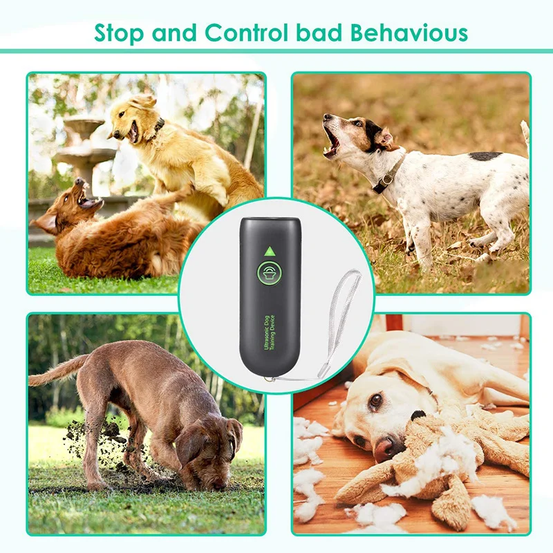 Dog Barking Control Devices Ultrasonic Barking Silencer Anti Barking Device Rechargeable Behavior Corrector Dog Training Tool