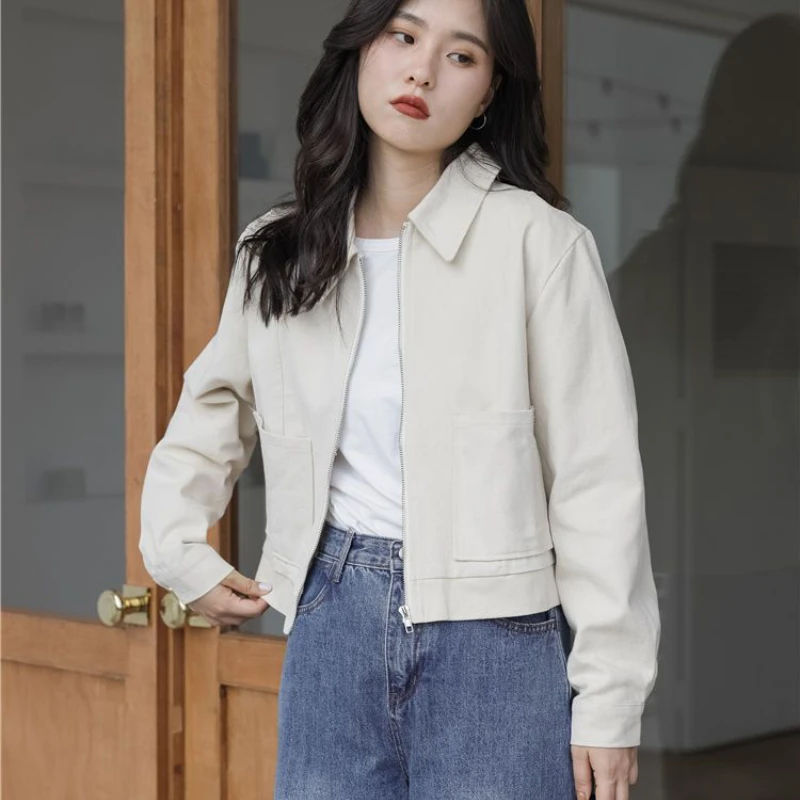 Basic Jackets Women Solid Vintage Slim Office Ladies Leisure Female Outerwear Korean Short Style Chic Spring Autumn New Arrival