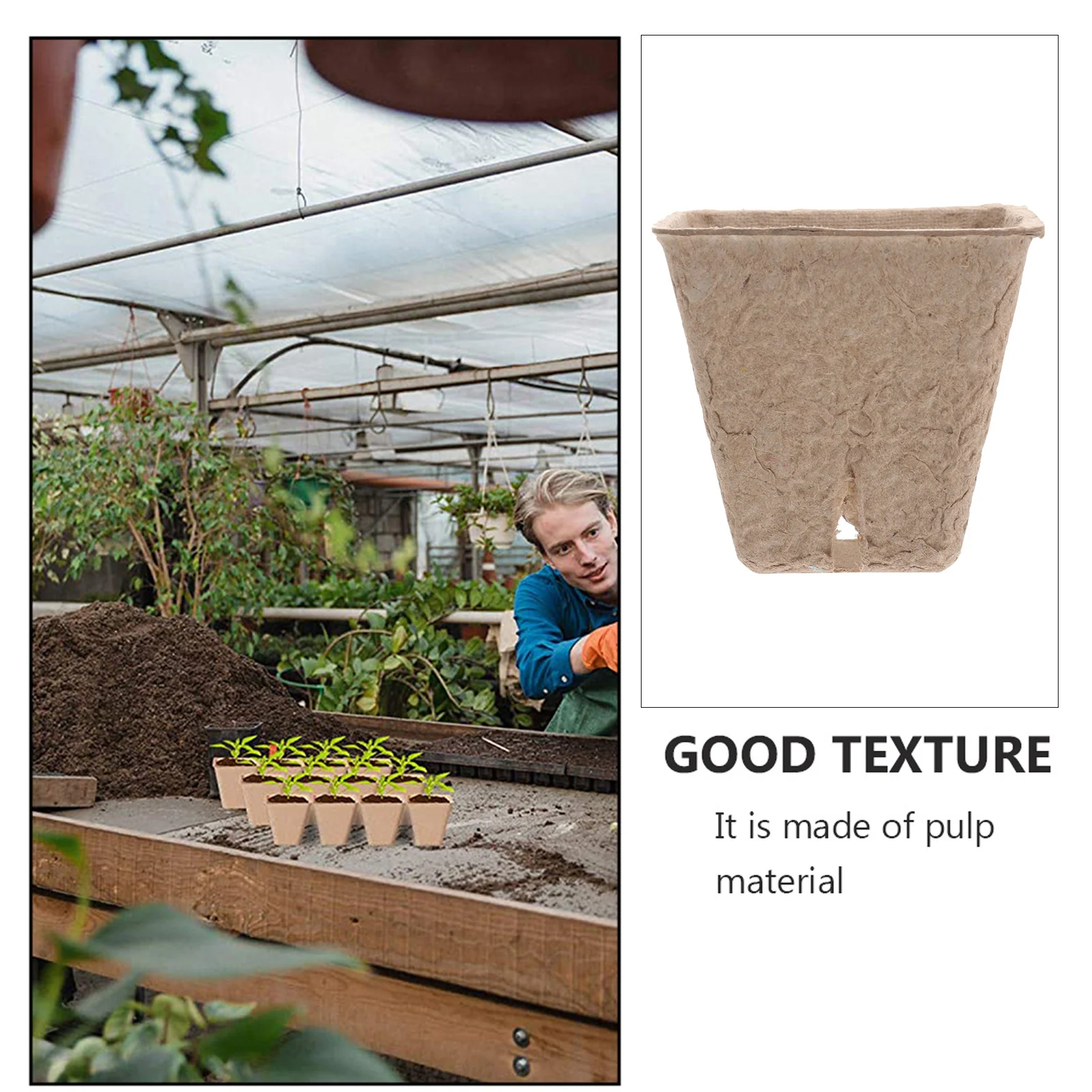 

40Pcs Pulp Flowerpot Germination Cup for Small Plants Excellent Craftsmanship Good Breathability Garden Planter Home Crop