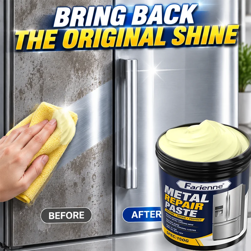 KJM Metal Polish Paste Stainless Steel Cleaner For Refrigerator Kitchen Appliance Rust Removal Scratch Repair Shine Restoration