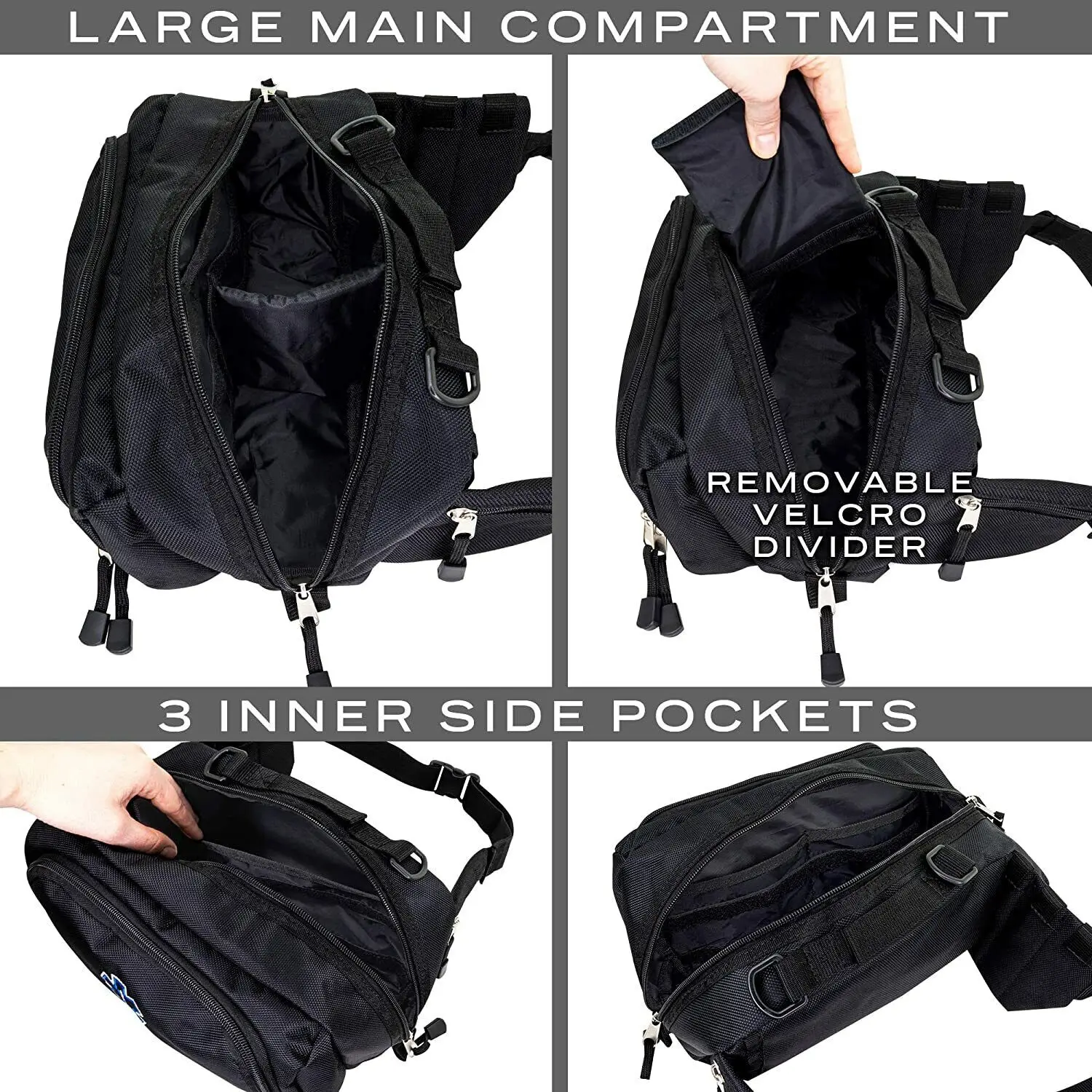 Empty First Aid Fanny Pack Kit EMS Paramedic Medical Supplies Black Waist Bag