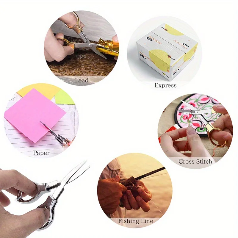 3-12 قطعة مقص سبائك الزنك مكافحة الصدأ للطي مقص نظارات على شكل قص صغير للاستخدام المنزلي والسفر