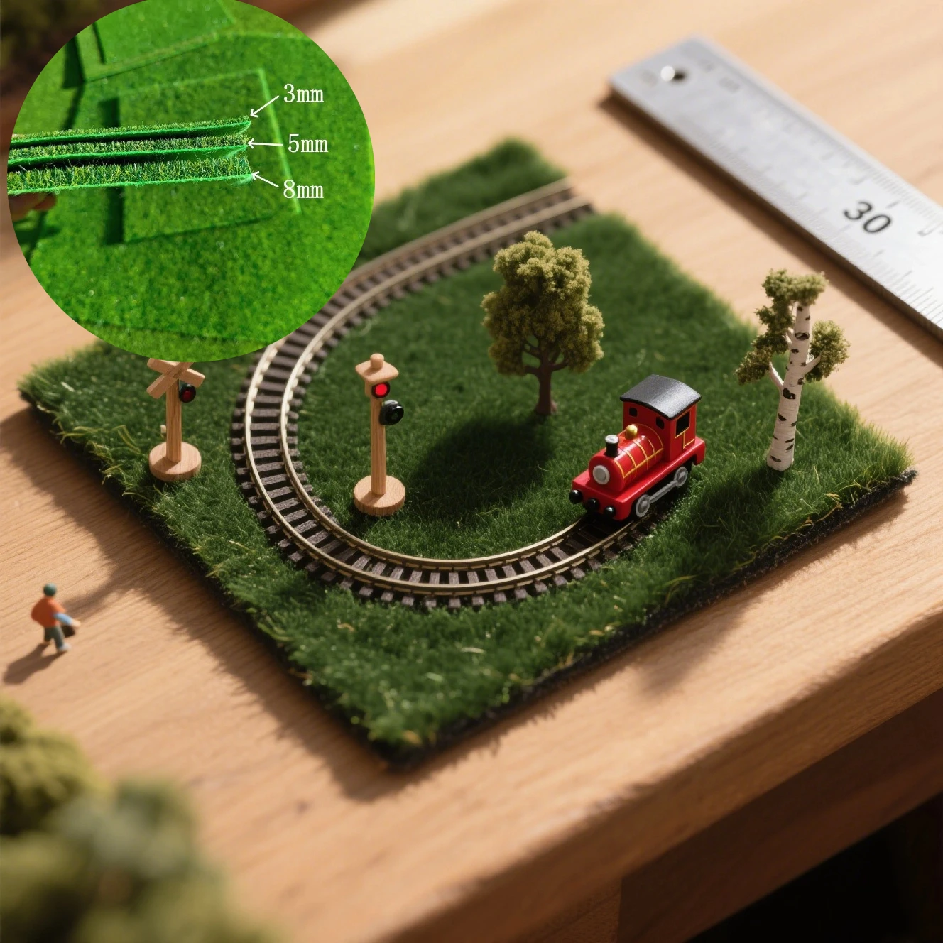 1/2PCS 15/30cm Square Artificial Lawn Carpet - 3mm/5mm/8mm Thick Grass Mat | DIY Model Scene Railway Layout Accessories