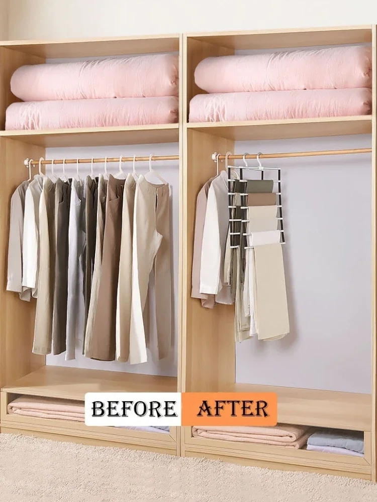 Cintre pliable en acier inoxydable, armoire de rangement T1