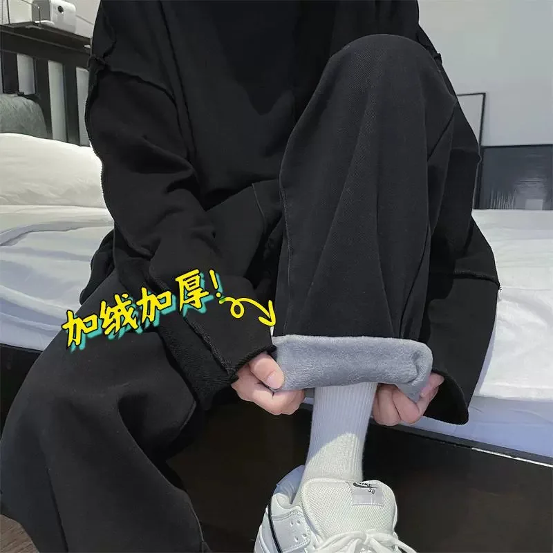 

Women's Fce Lined Denim Jeans High Waist Straight Leg Bla Casual Warm Trousers with Dstring Elastic Waist Autumn Wint...