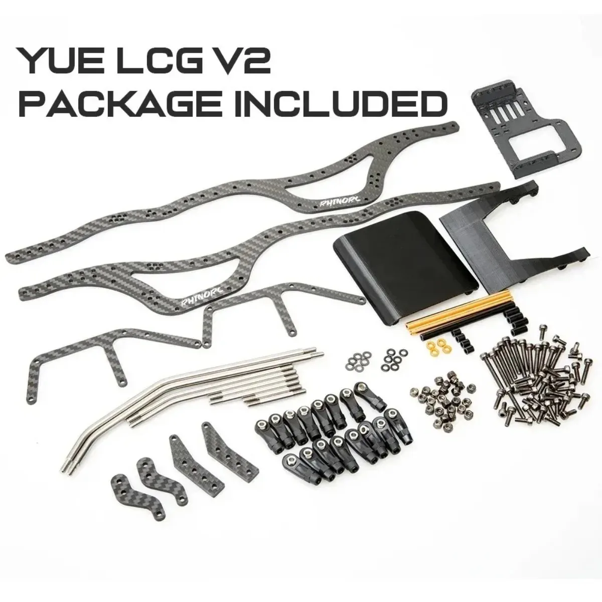 RhinoRC YUE LCG V2 Sporty Crawler Frame Chassis Full Kit,With Capra Axles Driver Shaft Gear Box for 1/10 RC Crawler Car